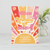 Groovy One Hippie 1ste verjaardag Sunshine Daisy Kaart (Staand voorkant)