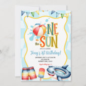 Groovy One in the sun Pool Party Kaart (Voorkant)