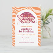 Groovy One - Invitation rétro boho pour un premier (Debout devant)