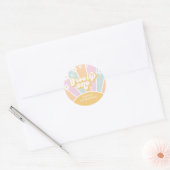 Groovy One pastel Retro Sunshine daisy boho Ronde Sticker (Envelop)
