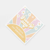 Groovy One pastel Retro Sunshine daisy boho Servet (Hoek)