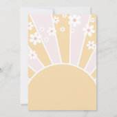 Groovy One Pastel Retro Zonneschijn roze madeliefj Kaart (Achterkant)