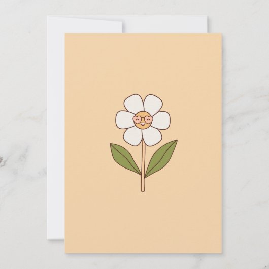 Groovy one Retro 70ies boho daisy jarig Kaart (Achterkant)