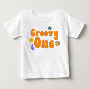Groovy One Retro 70's 1e Verjaardag Oranje 