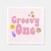 Groovy One Retro 70's eerste verjaardag Servet (Voorkant)