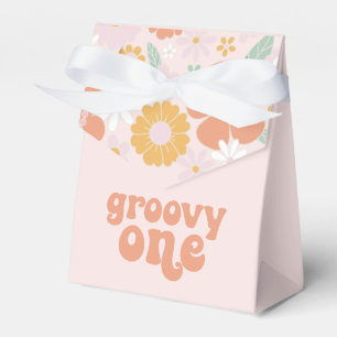 Groovy One Retro Bloem eerste verjaardag Bedankdoosjes
