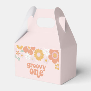 Groovy One Retro Bloem eerste verjaardag Bedankdoosjes