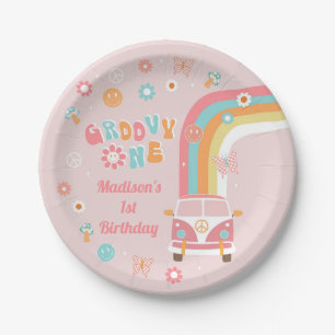 Groovy One Retro Boho Birthday Party Paper Borden Papieren Bordje