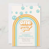 Groovy One Retro Boy First Birthday Invitation Kaart (Voorkant)