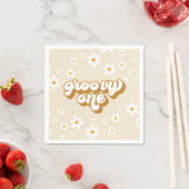 Groovy One Retro Daisy 1e verjaardag Servet (Insitu)