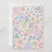 Groovy One Retro Floral 1e verjaardag uitnodiging (Achterkant)