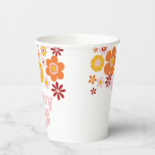 Groovy One Retro Floral Birthday Paper Cups Papieren Bekers (Links)