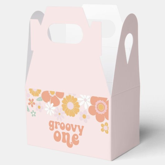 Groovy One Retro Floral eerste verjaardag Bedankdoosjes (Geopend)
