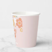 Groovy One Retro Floral eerste verjaardag Papieren Bekers (Links)