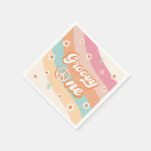 Groovy One Retro Rainbow Verjaardagsfeestservetten Servet (Hoek)