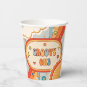 Groovy One Retro Regenboog Verjaardagsfeest Papieren Bekers (Achterkant)