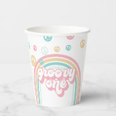 Groovy One Retro Summer Rainbow Papieren Bekers (Voorkant)