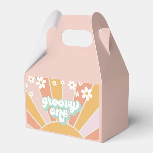 Groovy One Retro Sunshine daisy boho bedankt Bedankdoosjes (Voorkant Zijde)