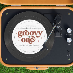 Groovy One Retro Vinyl Record Kaart