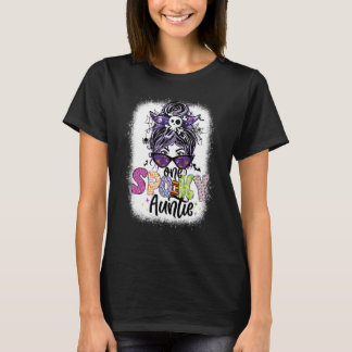 Groovy One Spooky Tante Rommelige Knot Heks Moeder T-shirt