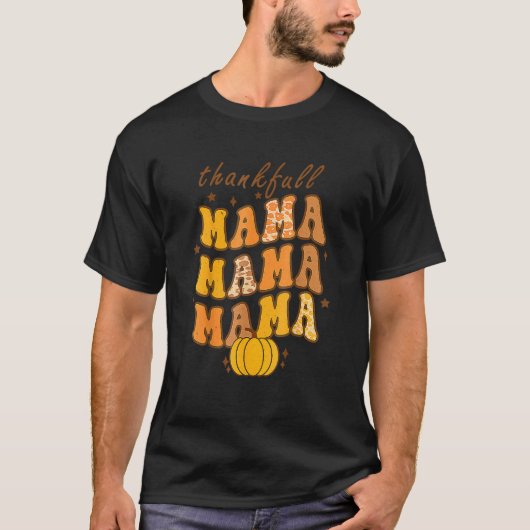 Groovy One Thankful Mama Leopard Hallo Herfst Beda T-shirt (Voorkant)