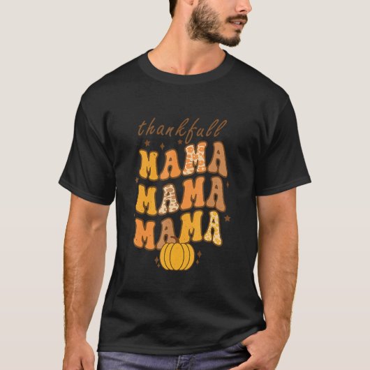 Groovy One Thankful Mama Leopard Hello Fall Thanks T-shirt (Voorkant)