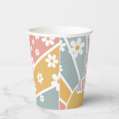 Groovy One Wild Three Retro Sunshine Rainbow Papieren Bekers (Rechts)