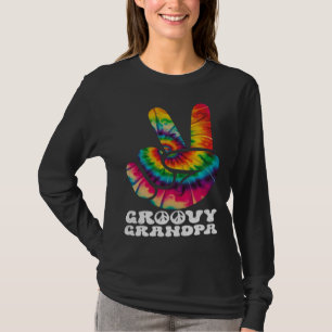 Groovy Opa Hand Vredesteken Hippie Tie Dye T-shirt