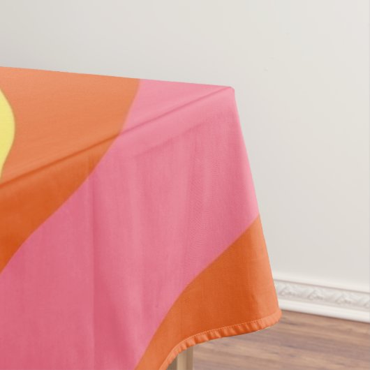 Groovy Oranje Geel Roze Wavy Stripe Bold Dining Tafelkleed (Voorbeeld)