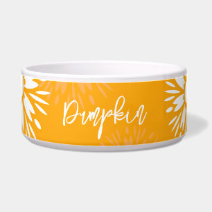 Groovy Oranje Madeliefje Bloem Retro Bloemisterij Voerbakje