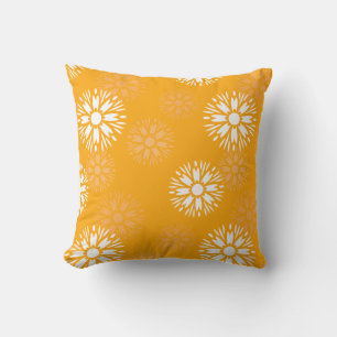 Groovy Oranje Madeliefje Bloem Retro Bloempatroon Kussen