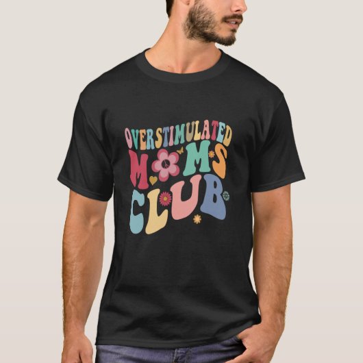 Groovy Overgeprikkeld Moms Club Trendy mama T-shirt (Voorkant)