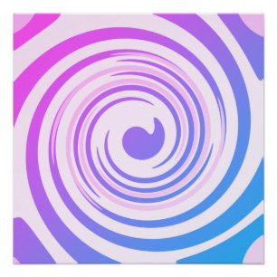 Groovy Paars Pink Blue Swirls Poster Perfect Poster