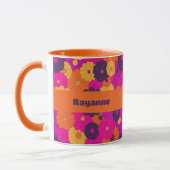 Groovy Paarse en Roze Hippie Flower Power Mok (Links)