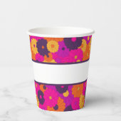 Groovy Paarse en Roze Hippie Flower Power Papieren Bekers (Achterkant)