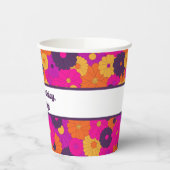 Groovy Paarse en Roze Hippie Flower Power Papieren Bekers (Links)