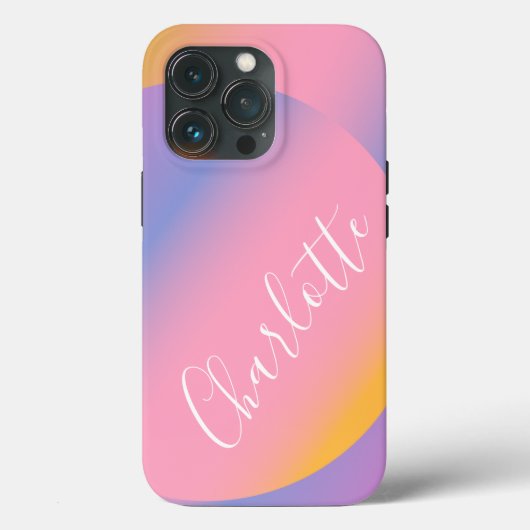 Groovy Paarse gradiënt | Persoonlijke scriptnaam Case-Mate iPhone Case (Achterkant)