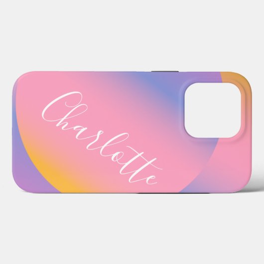 Groovy Paarse gradiënt | Persoonlijke scriptnaam Case-Mate iPhone Case (Achterkant (horizontaal))
