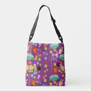 Groovy Paarse Jaren Zestig Crossbody Tas