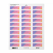 Groovy Paarse Roze Gradiënt | Bruiloft Etiket (Full Sheet)