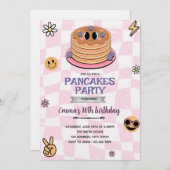Groovy pancake party invitation (Devant / Derrière)