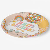 Groovy Party Retro Hippie 70s Regenboog Verjaardag Papieren Bordje (Gekanteld)