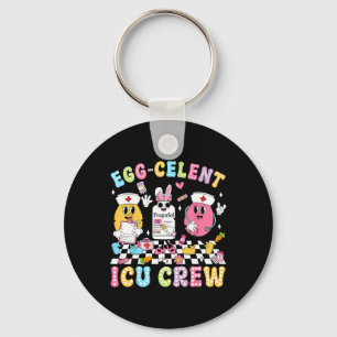 Groovy Pasen Dag Ei-celent Icu Team Bunny Verpleeg Sleutelhanger