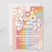 Groovy Pastel 2nd Birthday Invitation Kaart (Voorkant)