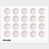 Groovy Pastel Line Periwinkle Vrijgezellenfeest Aa Ronde Sticker (Vel)