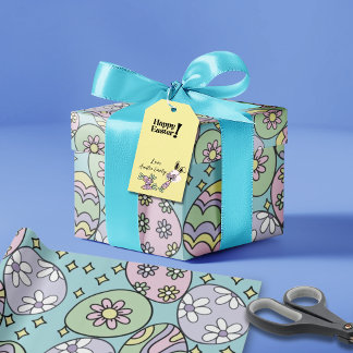 Groovy Pastel Pasen Inpakpapier Hippie Sfeer