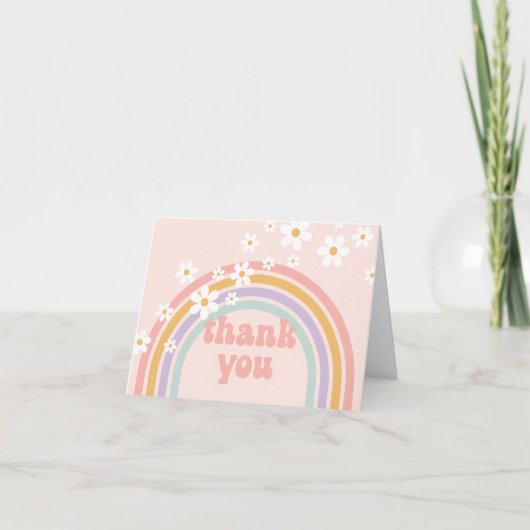 Groovy Pastel regenboog Dank u Bedankkaart (Voorkant)