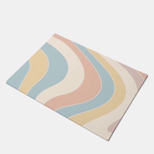 Groovy pastel retro stijl golven ontwerp deurmat (Schuin)