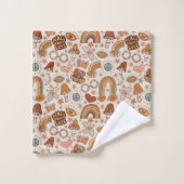 Groovy Pastel Towel 60s Terracotta Bloom Accent (Gant de toilette)