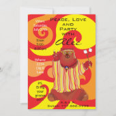 Groovy Peace Beer 1960's Style Invitation Kaart (Voorkant)